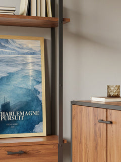 The Charlemagne Pursuit book watercolour illustration paper finish options – matte satin gloss