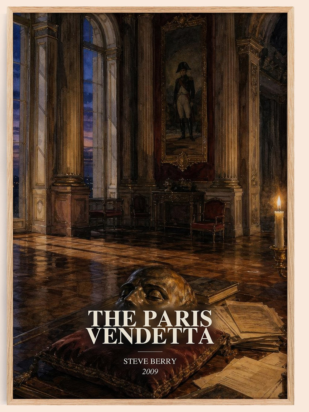 The Paris Vendetta watercolour book poster by Steve Berry – framed literary art print