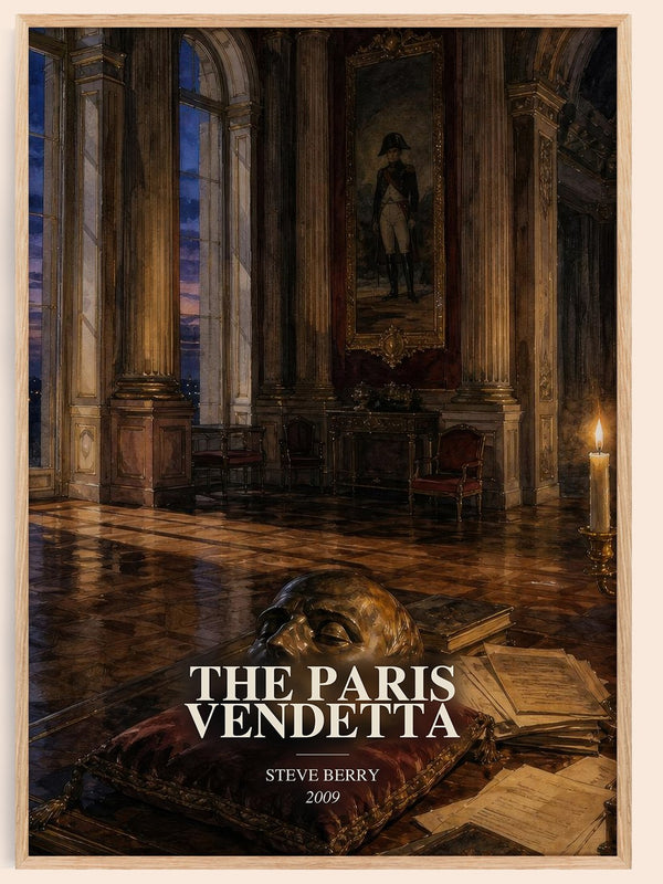 The Paris Vendetta watercolour book poster by Steve Berry – framed literary art print