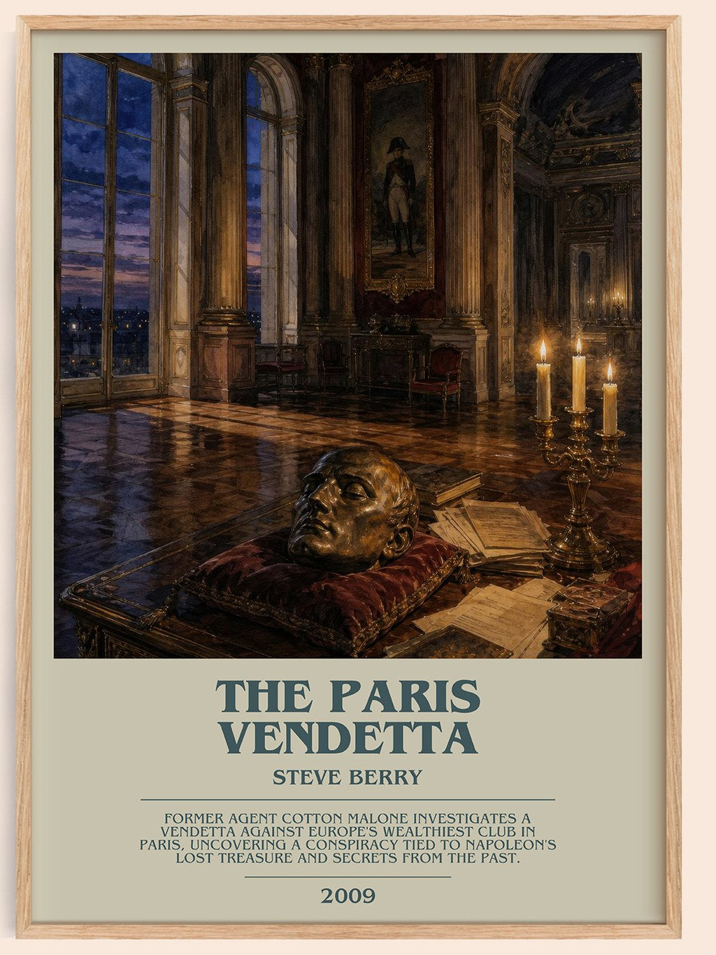 The Paris Vendetta bookish book poster by Steve Berry – framed literary art print