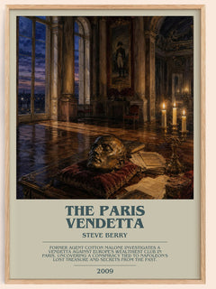 The Paris Vendetta bookish book poster by Steve Berry – framed literary art print