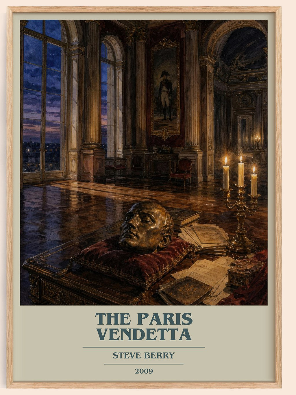 The Paris Vendetta book cover book poster by Steve Berry – framed literary art print