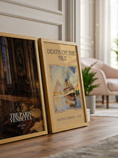 The Paris Vendetta watercolour print framed by window – literary home decor