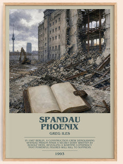 Spandau Phoenix bookish book poster by Greg Iles – framed literary art print