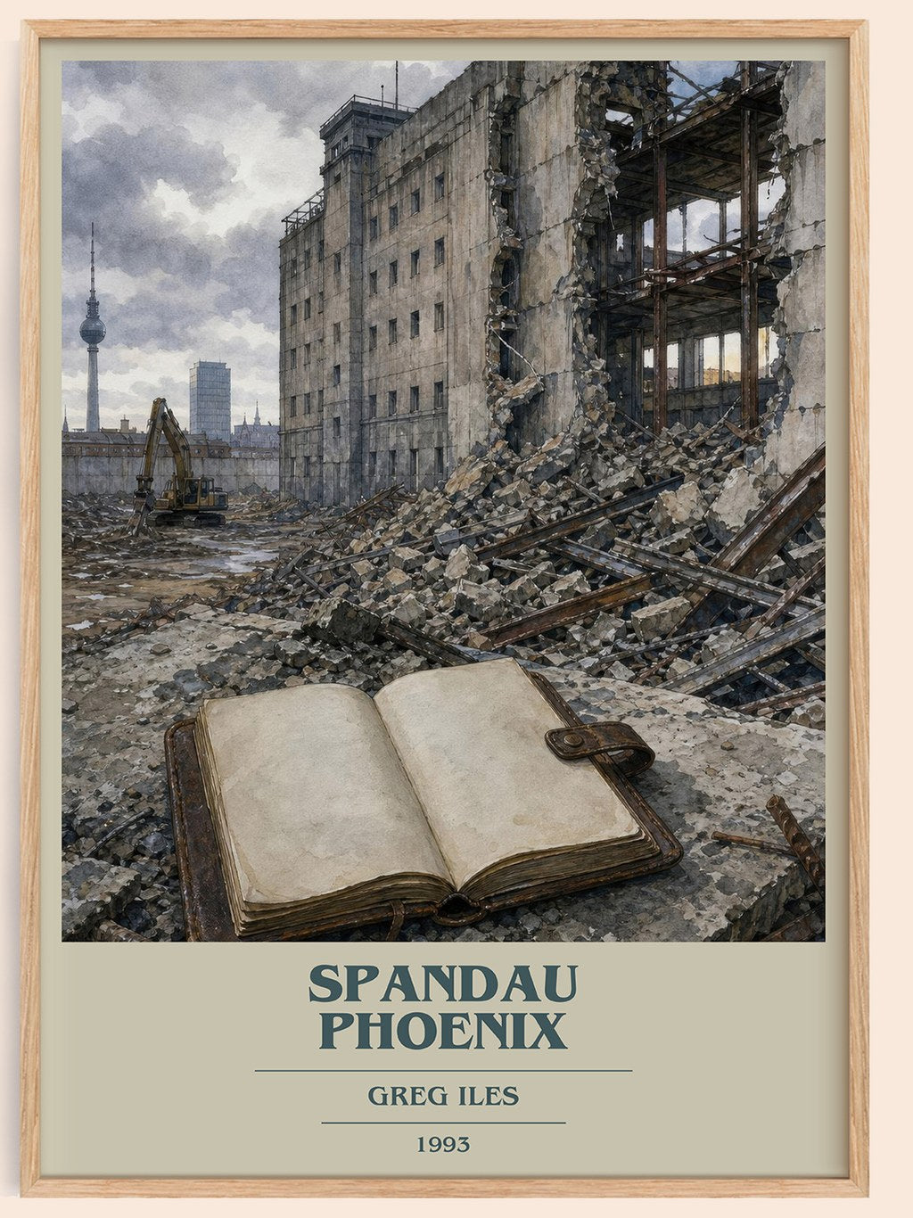 Spandau Phoenix book cover book poster by Greg Iles – framed literary art print