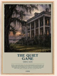 The Quiet Game bookish book poster by Greg Iles – framed literary art print