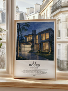 24 Hours Bookish Wall Art by Greg Iles – framed print by a bright window