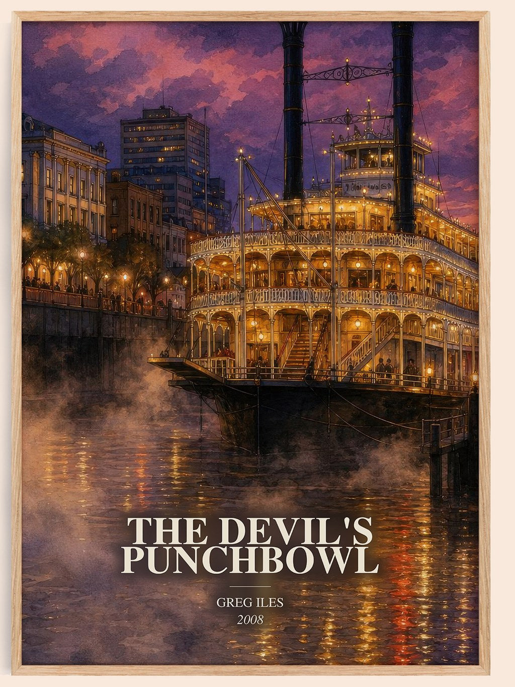 The Devil's Punchbowl watercolour book poster by Greg Iles – framed literary art print