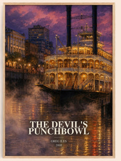 The Devil's Punchbowl watercolour book poster by Greg Iles – framed literary art print