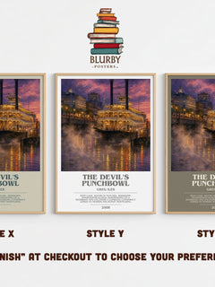 The Devil's Punchbowl bookish print in frame leaning in hallway – legal thriller wall art