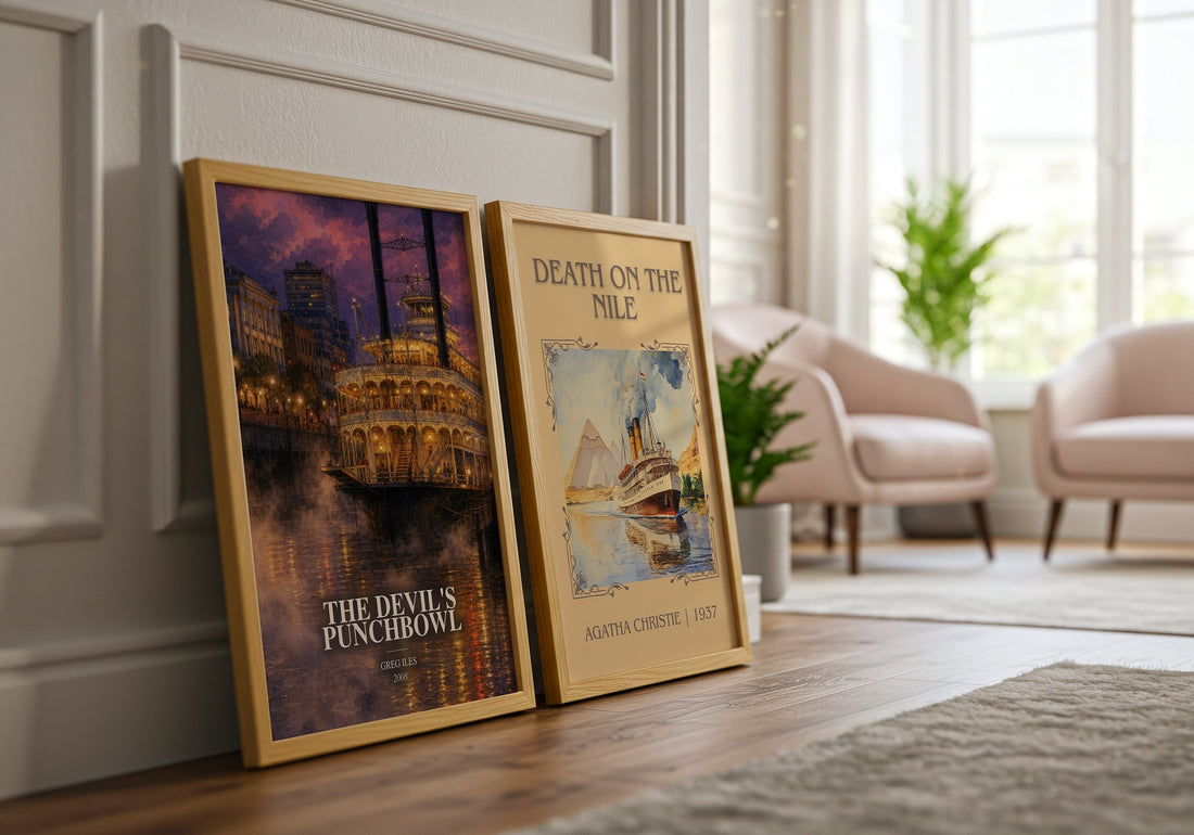 The Devil's Punchbowl watercolour print framed by window – literary home decor