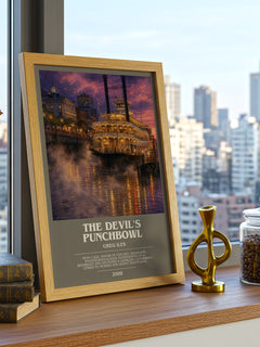 The Devil's Punchbowl bookish print framed by window – literary home decor