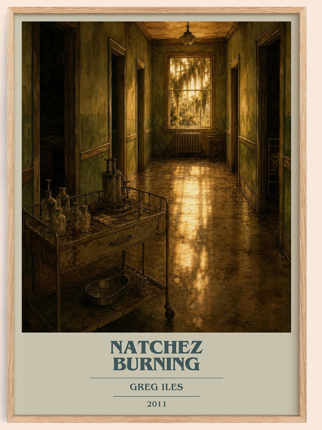 Natchez Burning book cover book poster by Greg Iles – framed literary art print