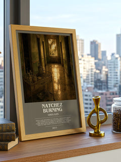 Natchez Burning bookish print framed by window – literary home decor