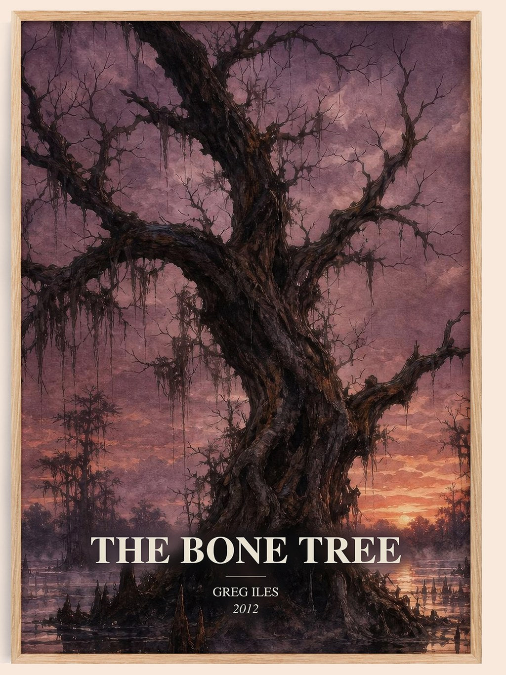 The Bone Tree watercolour book poster by Greg Iles – framed literary art print