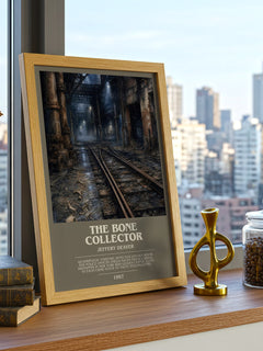 The Bone Collector bookish print framed by window – literary home decor