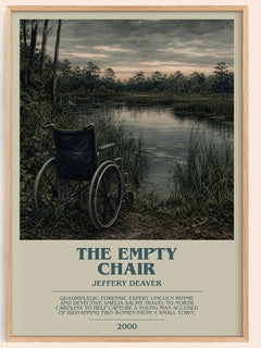 The Empty Chair bookish book poster by Jeffery Deaver – framed literary art print