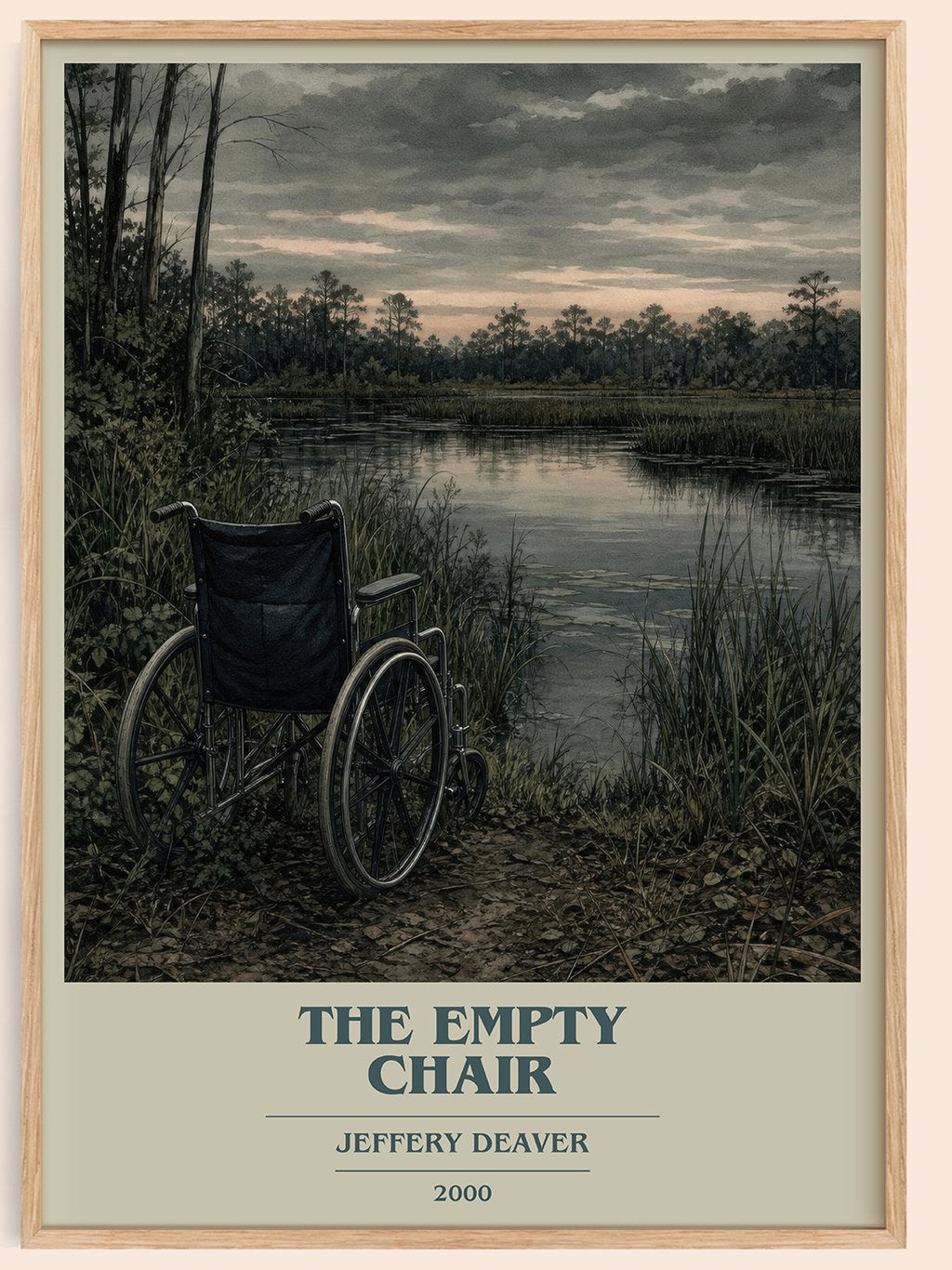 The Empty Chair book cover book poster by Jeffery Deaver – framed literary art print