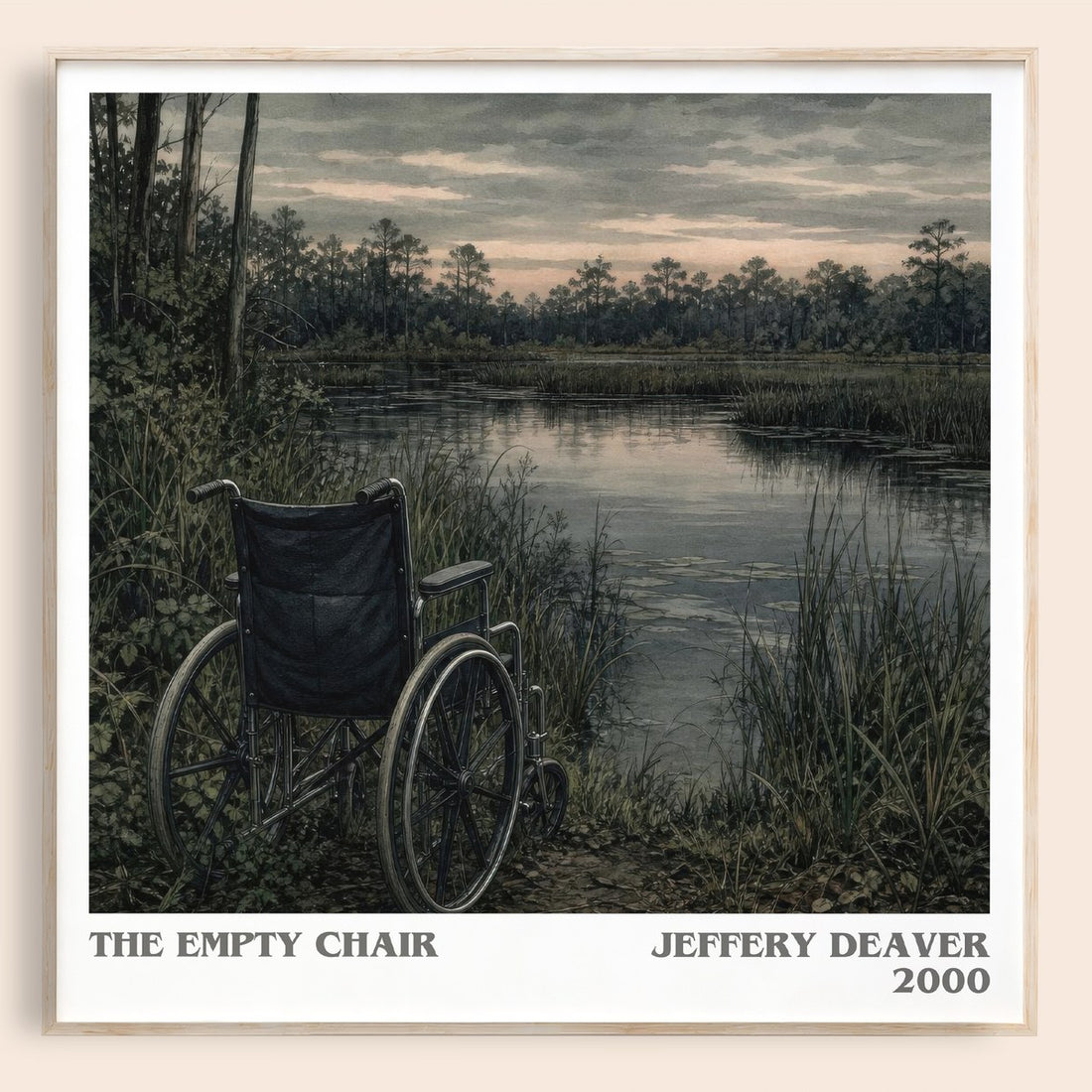 The Empty Chair literary book poster by Jeffery Deaver – framed literary art print