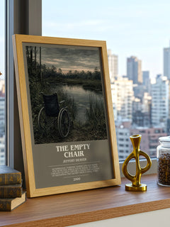The Empty Chair bookish print framed by window – literary home decor