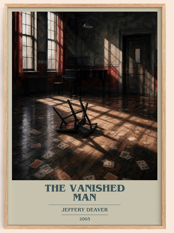 The Vanished Man book cover book poster by Jeffery Deaver – framed literary art print