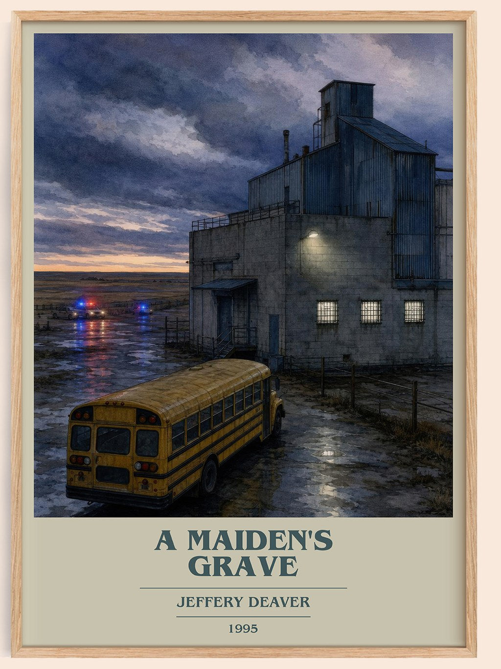 A Maiden's Grave book cover book poster by Jeffery Deaver – framed literary art print