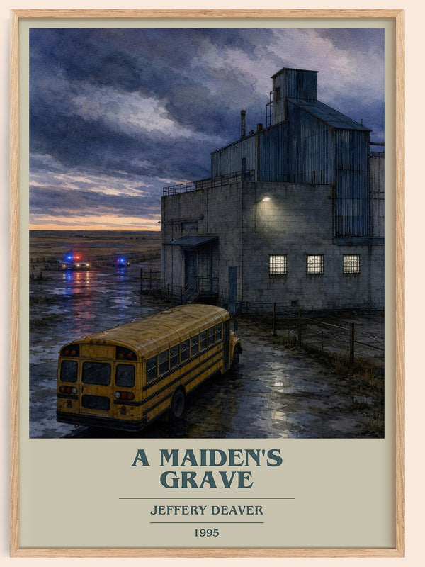A Maiden's Grave book cover book poster by Jeffery Deaver – framed literary art print