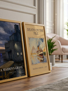 A Maiden's Grave watercolour print framed by window – literary home decor