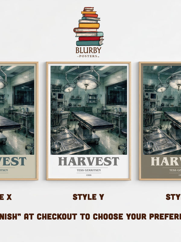 Harvest book cover print in frame leaning in hallway – thriller wall art