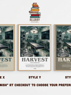 Harvest bookish print in frame leaning in hallway – thriller wall art