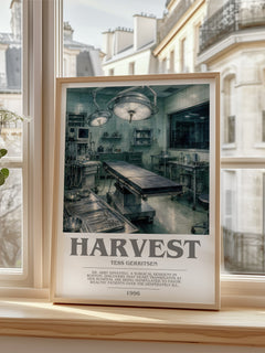 Harvest bookish poster colour and style options – Tess Gerritsen book art