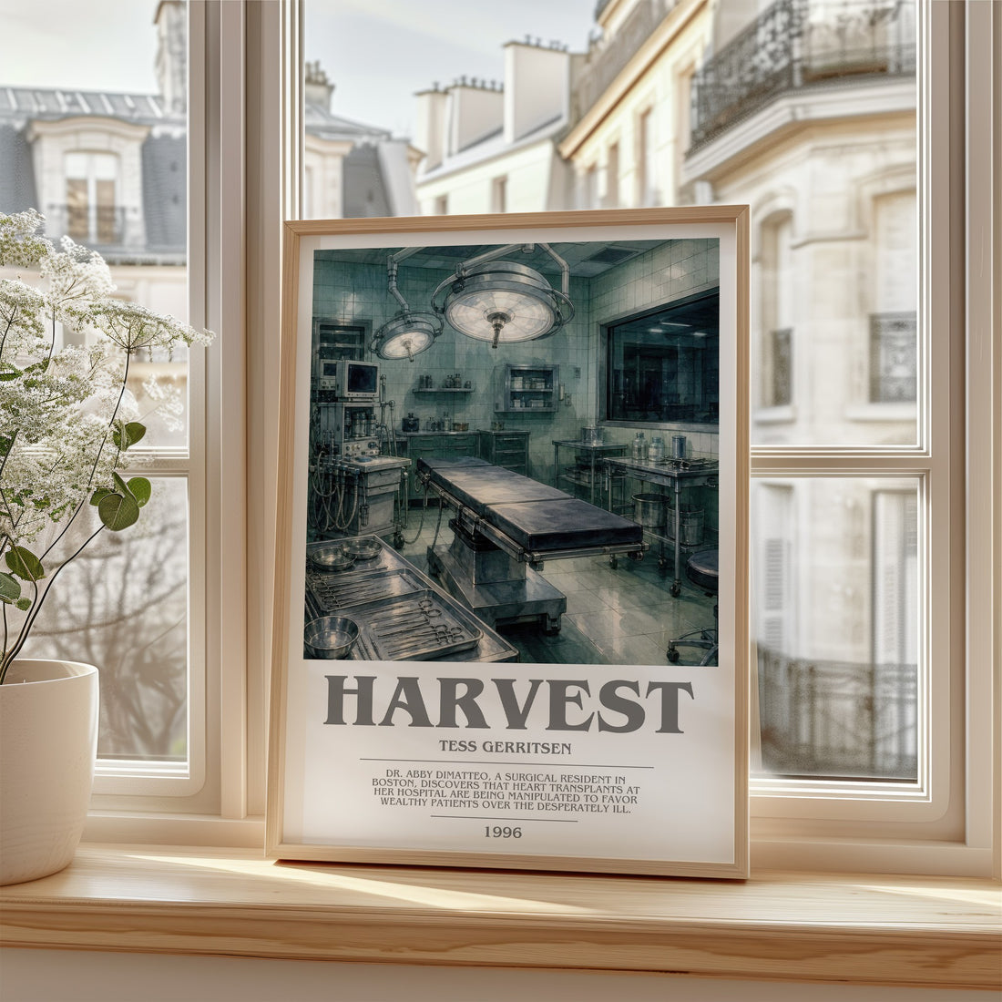 Harvest bookish poster colour and style options – Tess Gerritsen book art