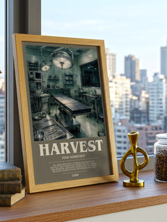 Harvest bookish print framed by window – literary home decor