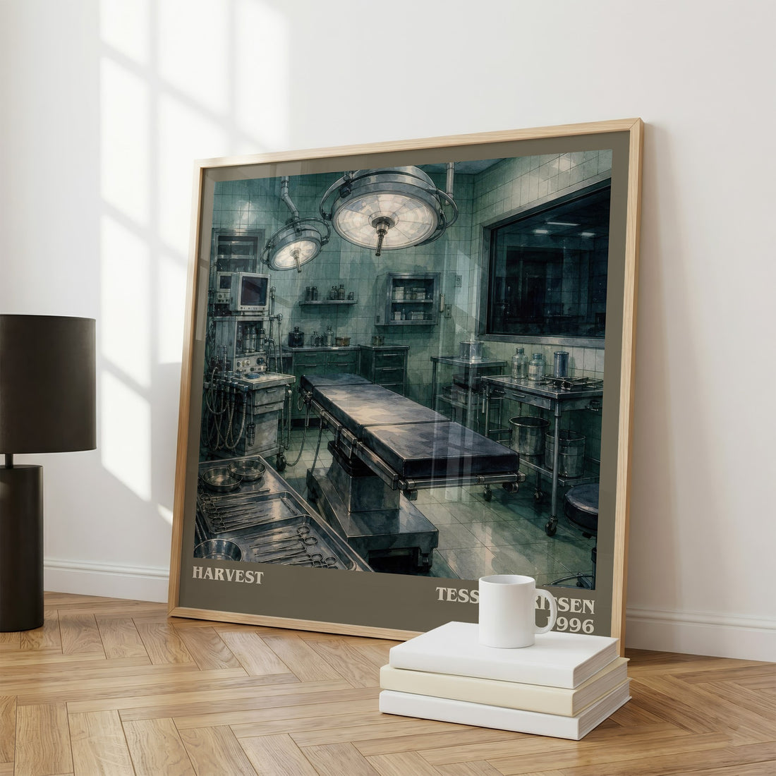 Harvest literary print framed by window – literary home decor