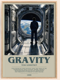 Gravity bookish book poster by Tess Gerritsen – framed literary art print