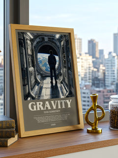Gravity bookish print framed by window – literary home decor