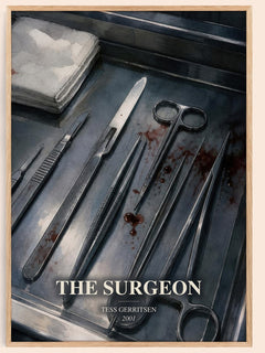 The Surgeon watercolour book poster by Tess Gerritsen – framed literary art print