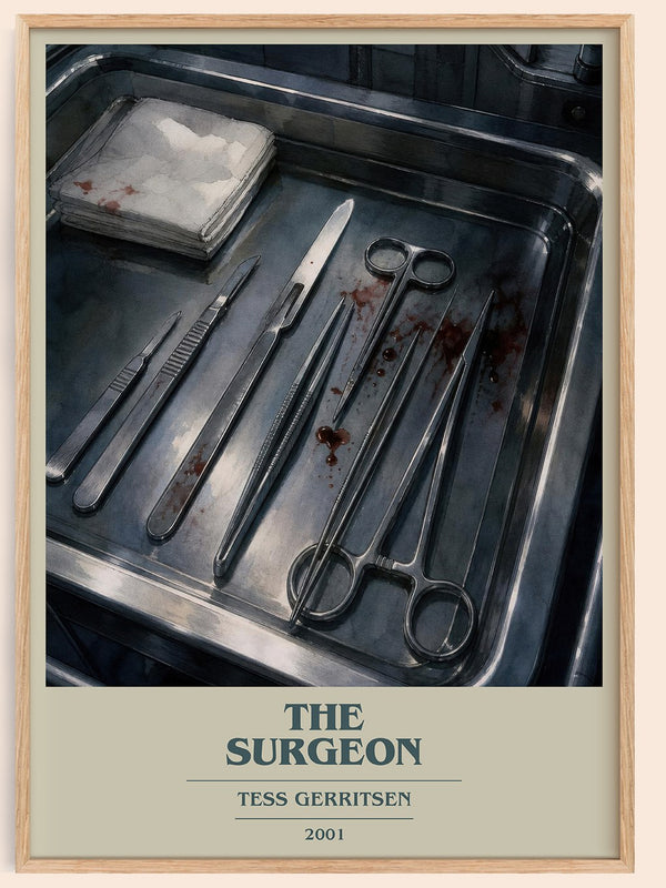 The Surgeon book cover book poster by Tess Gerritsen – framed literary art print