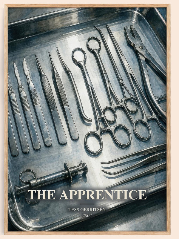 The Apprentice watercolour book poster by Tess Gerritsen – framed literary art print
