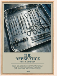 The Apprentice bookish book poster by Tess Gerritsen – framed literary art print