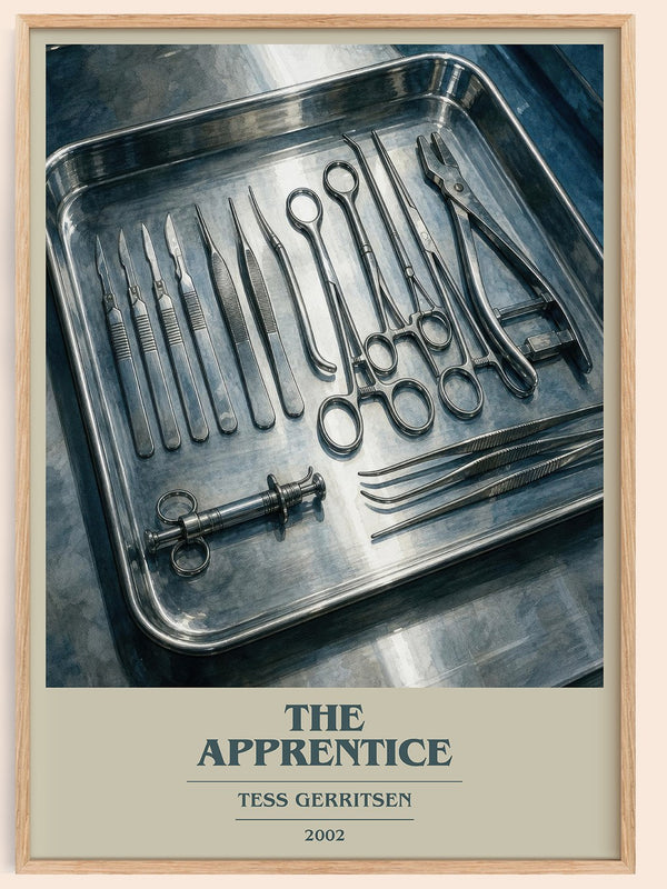 The Apprentice book cover book poster by Tess Gerritsen – framed literary art print