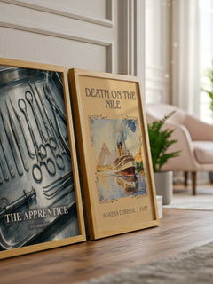 The Apprentice Book Watercolour Illustration by Tess Gerritsen – framed print leaning beside a second print