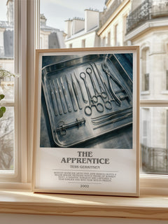 The Apprentice bookish poster colour and style options – Tess Gerritsen book art