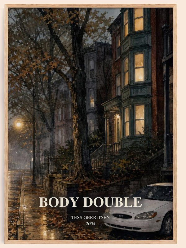 Body Double watercolour book poster by Tess Gerritsen – framed literary art print