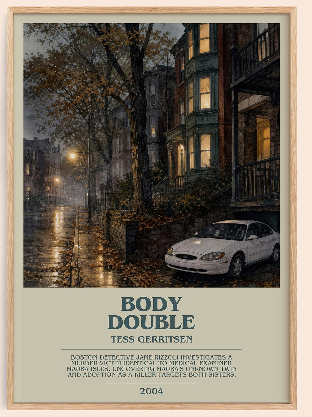 Body Double bookish book poster by Tess Gerritsen – framed literary art print
