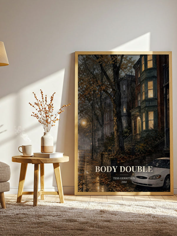 Body Double watercolour print in frame leaning in hallway – thriller wall art