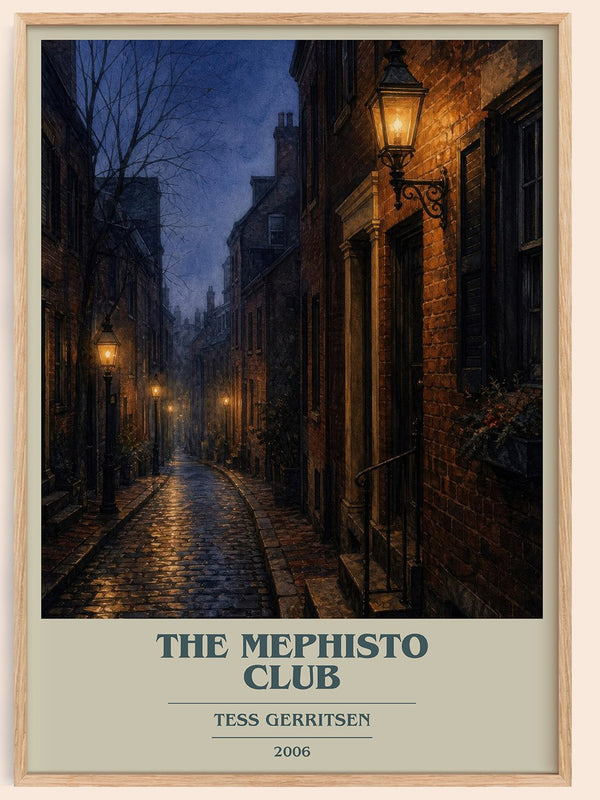 The Mephisto Club book cover book poster by Tess Gerritsen – framed literary art print