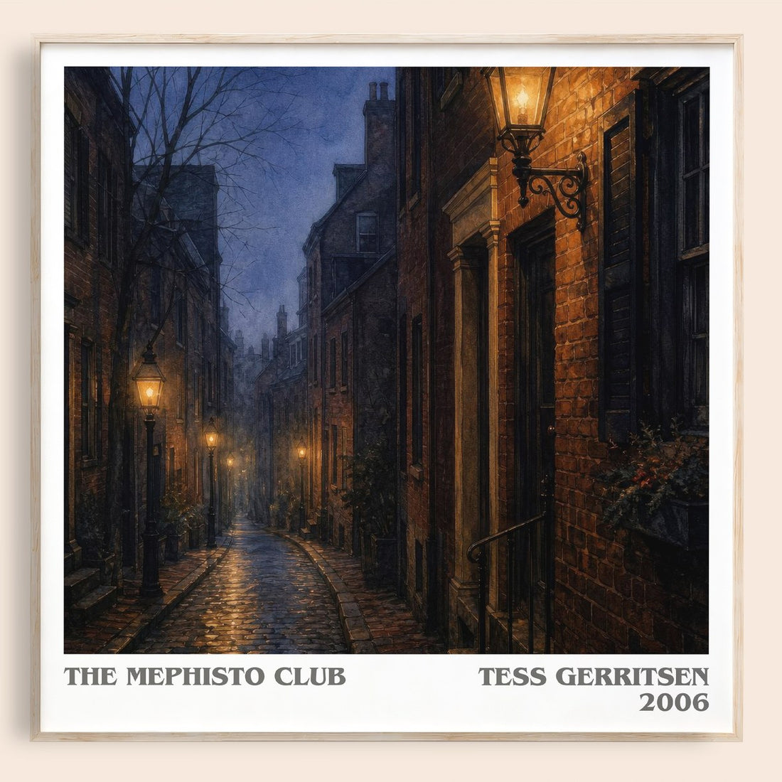 The Mephisto Club literary book poster by Tess Gerritsen – framed literary art print