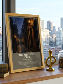 The Mephisto Club bookish print framed by window – literary home decor