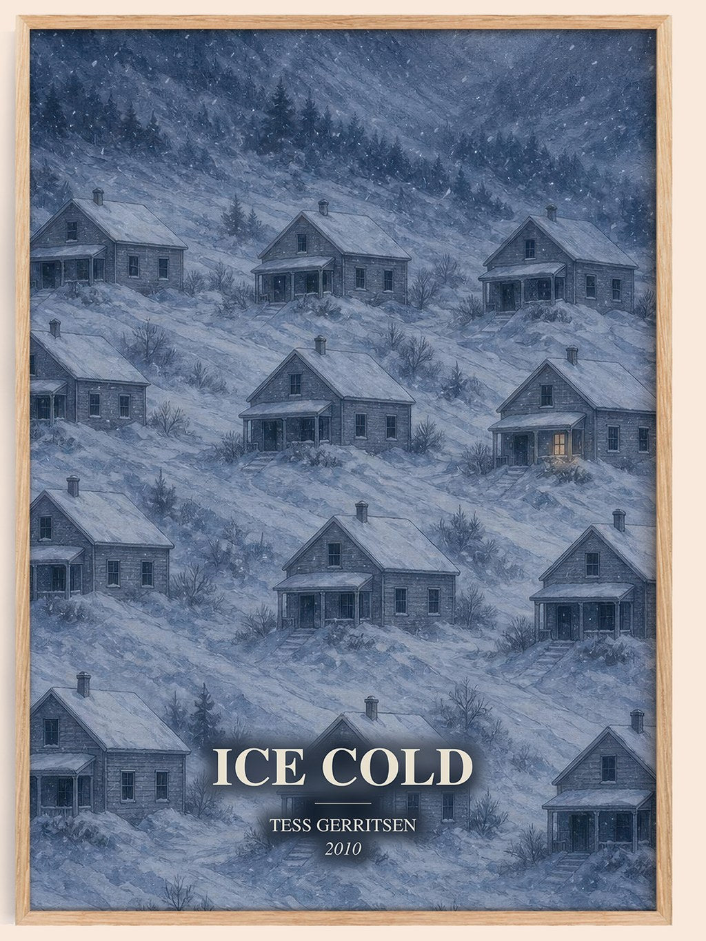 Ice Cold watercolour book poster by Tess Gerritsen – framed literary art print